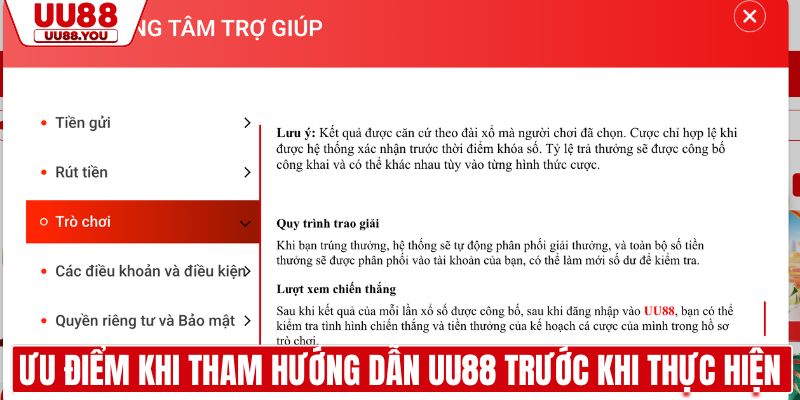 Ưu điểm khi tham hướng dẫn UU88 trước khi thực hiện